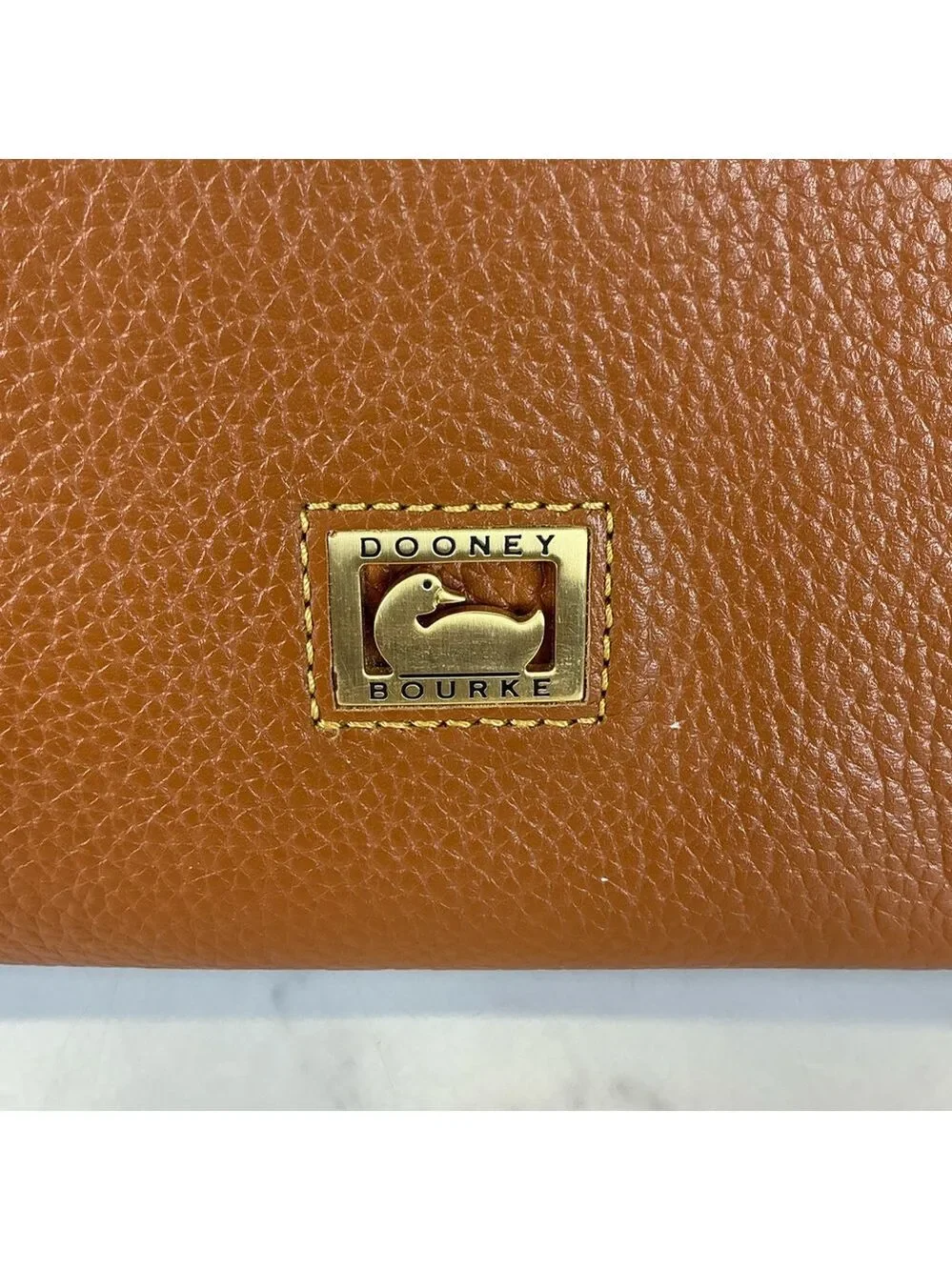 Dooney & Bourke Brown Tan‎ Leather Satchel Hand Shoulder Crossbody Bag